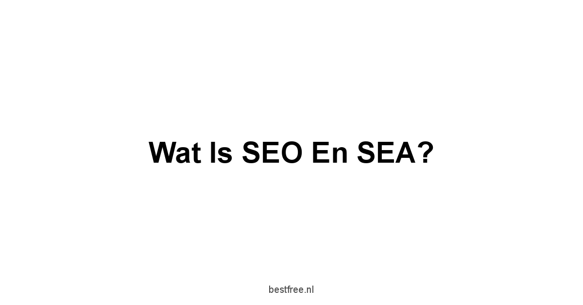 Wat is SEO en SEA?