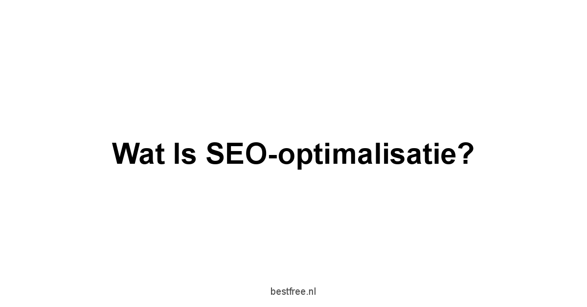 Wat is SEO-optimalisatie?