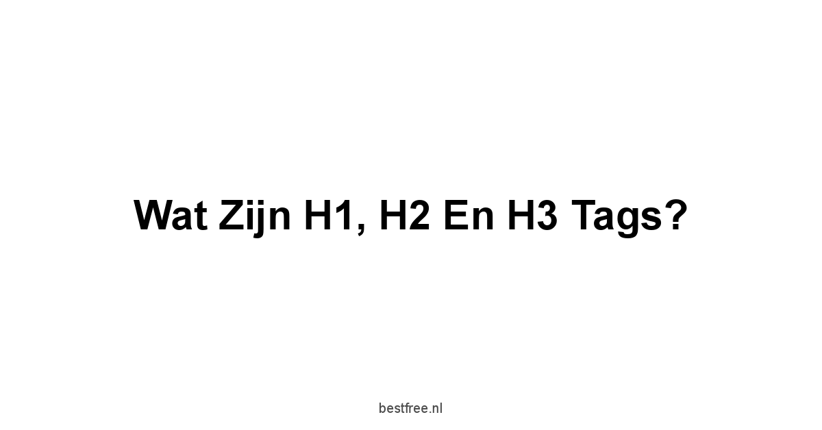 Wat zijn H1, H2 en H3 Tags?