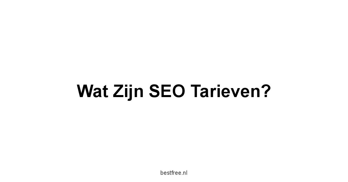 Wat zijn SEO tarieven?