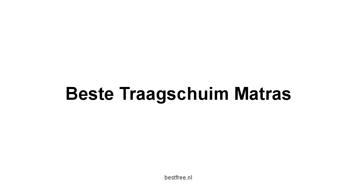 Beste Traagschuim Matras 1 by BestFREE.nl