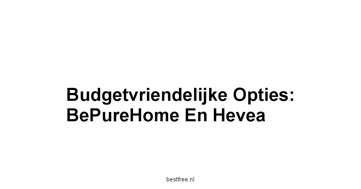Budgetvriendelijke Opties: BePureHome en Hevea