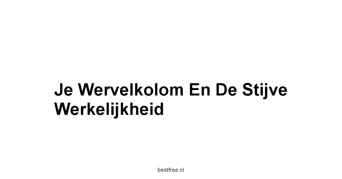 Je Wervelkolom en de Stijve Werkelijkheid