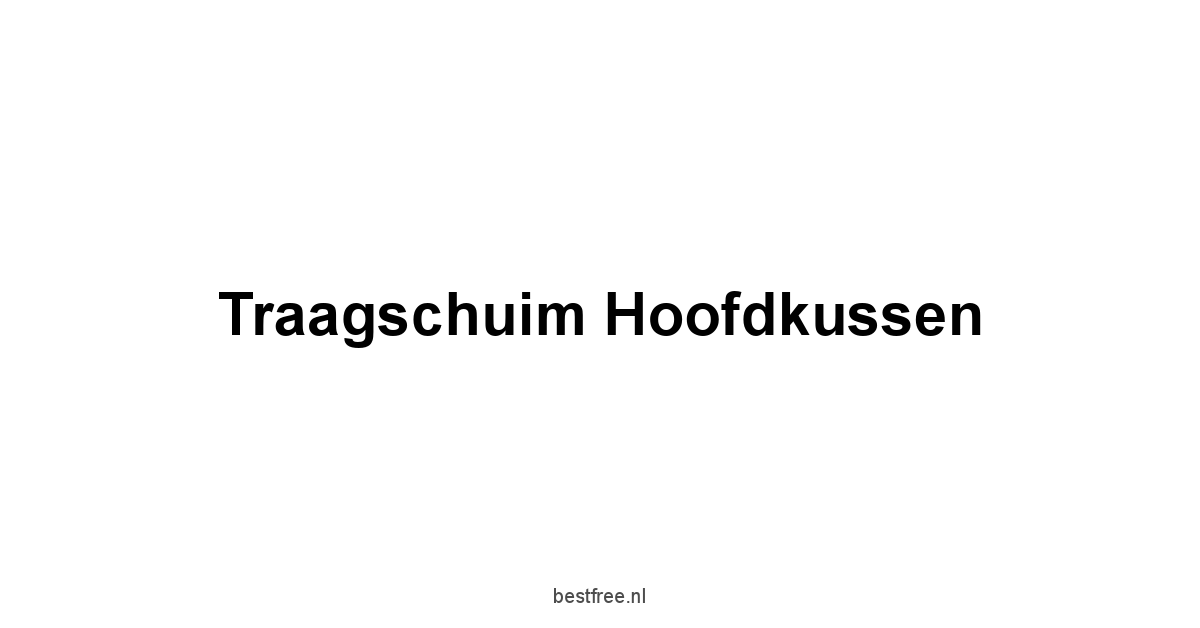 Traagschuim Hoofdkussen 1 by BestFREE.nl