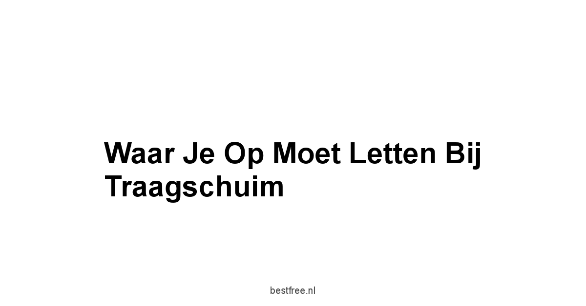 Waar Je Op Moet Letten Bij Traagschuim