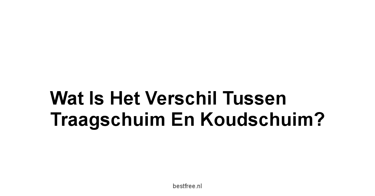Wat is het Verschil Tussen Traagschuim en Koudschuim?
