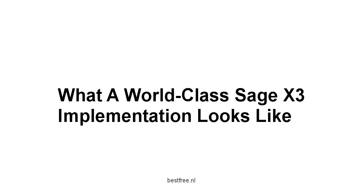 What a World-Class Sage X3 Implementation Looks Like