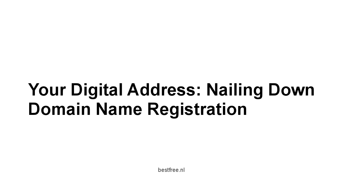 Your Digital Address: Nailing Down Domain Name Registration